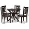 Baxton Studio Liese Modern and Contemporary Transitional Dark Brown Finished Wood 5-Piece Dining Set 177-11381-10892-Zoro - alternate 8